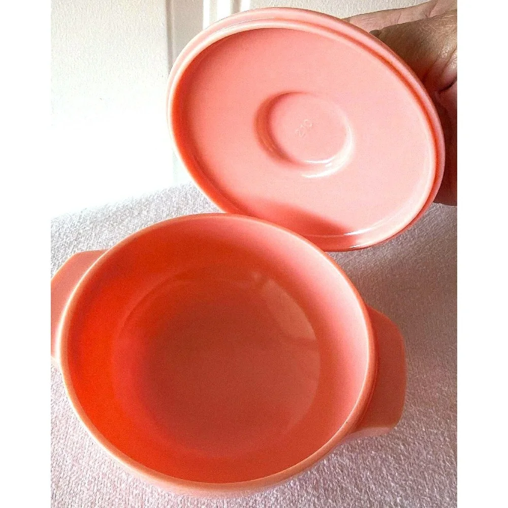 Harmony House Cataline Creamer Sugar Cup Set Pink Vintage MCM Melmac